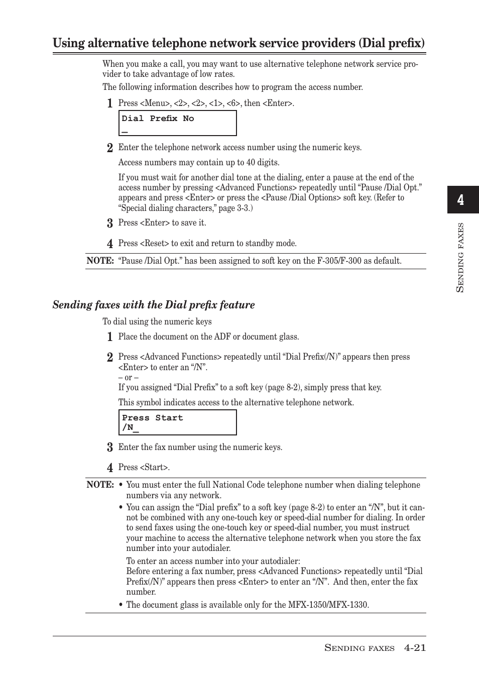 P. 4-21 | Muratec MFX-1350 User Manual | Page 86 / 197