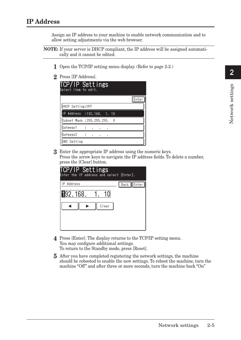 Ip address | Muratec F-520 User Manual | Page 12 / 110