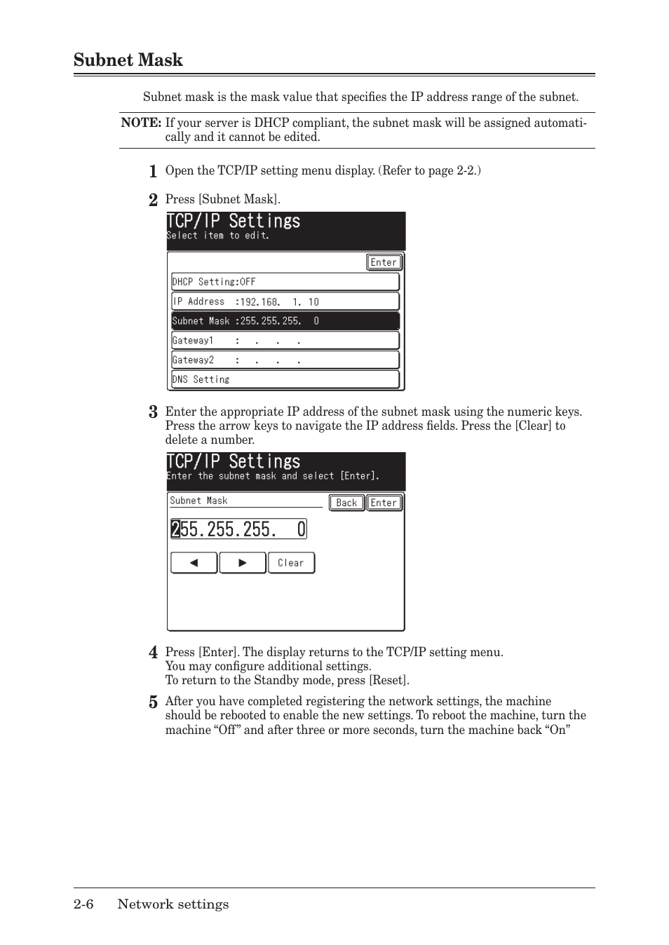 Subnet mask | Muratec F-520 User Manual | Page 13 / 110