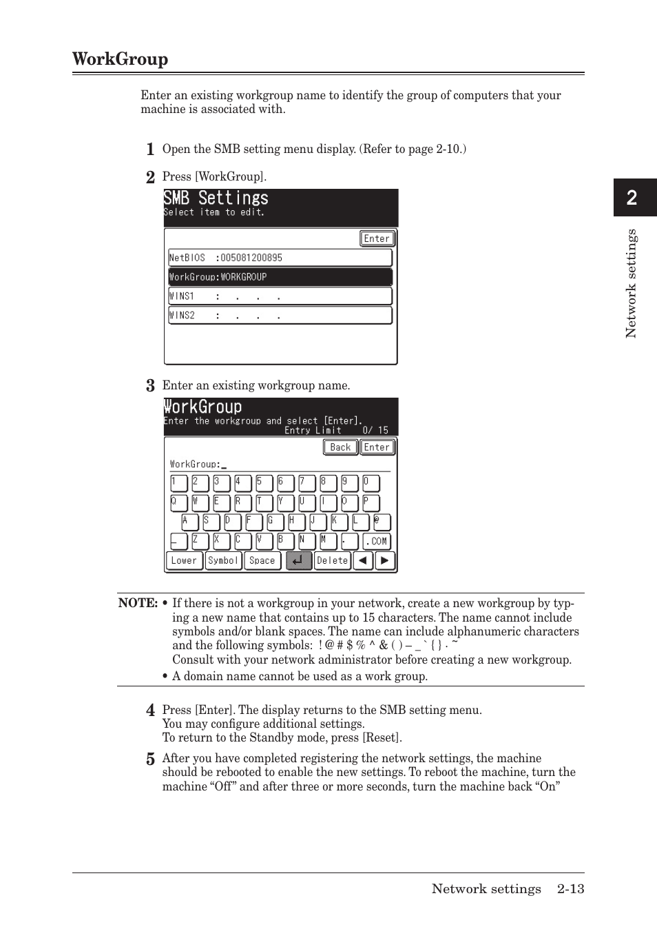 Workgroup | Muratec F-520 User Manual | Page 20 / 110