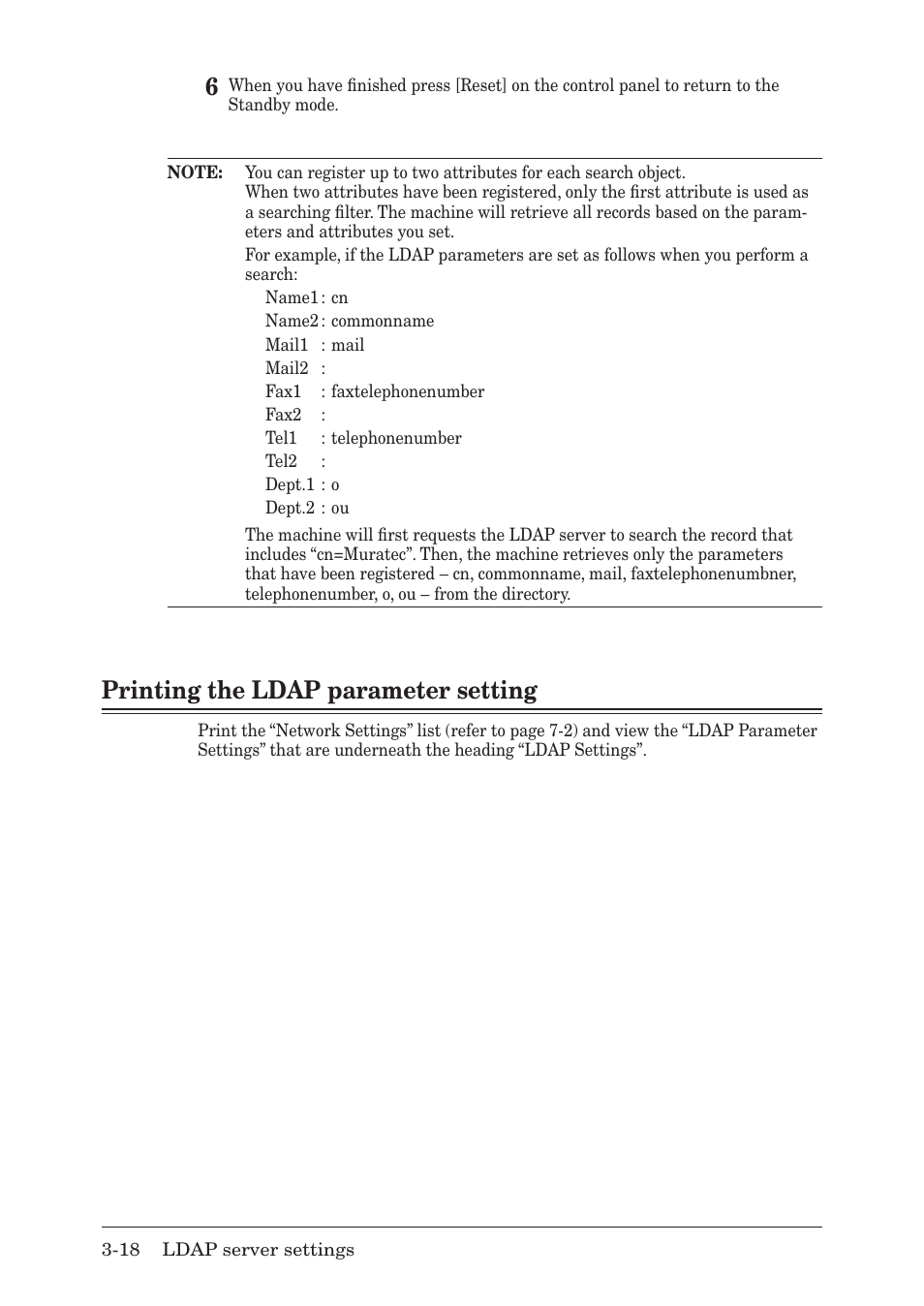 Printing the ldap parameter setting | Muratec F-520 User Manual | Page 47 / 110