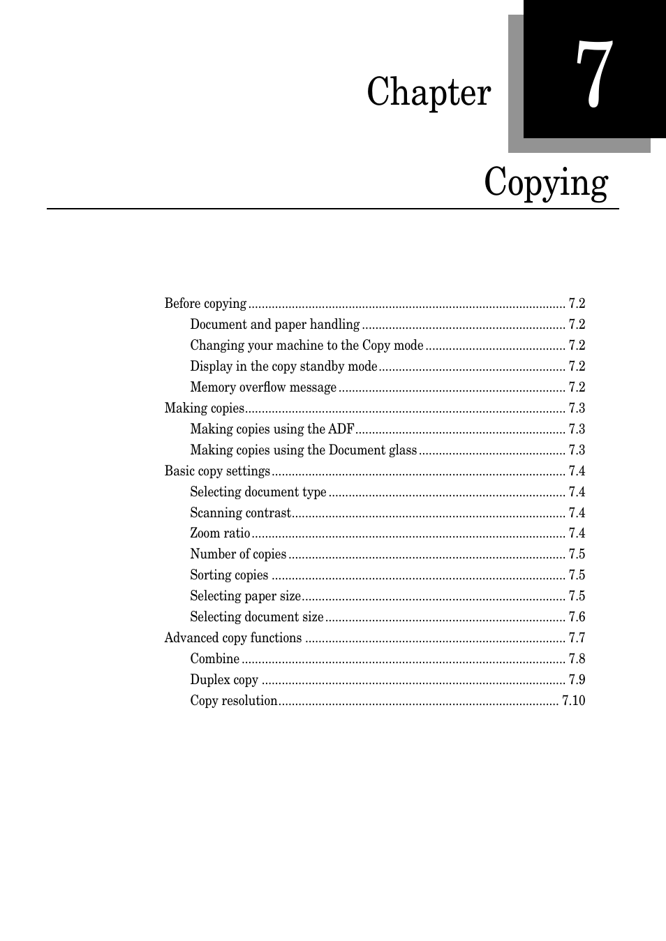 Chapter copying | Muratec PLAIN-PAPER DIGITAL FAX/COPIER/PRINTER/SCANNER MFX-1330 User Manual | Page 113 / 189