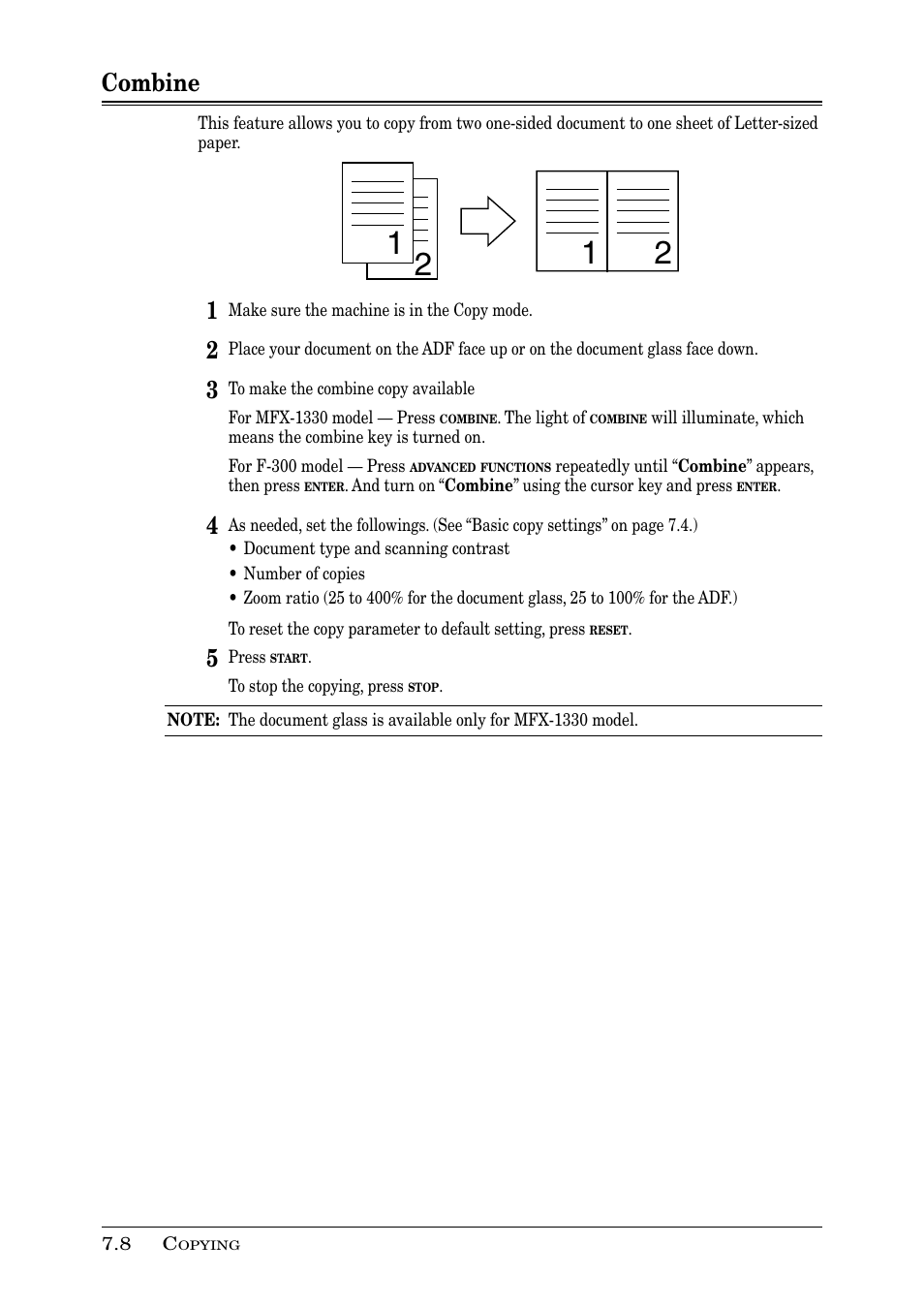 Combine | Muratec PLAIN-PAPER DIGITAL FAX/COPIER/PRINTER/SCANNER MFX-1330 User Manual | Page 120 / 189