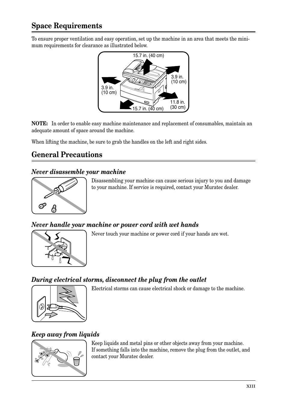 Muratec PLAIN-PAPER DIGITAL FAX/COPIER/PRINTER/SCANNER MFX-1330 User Manual | Page 15 / 189