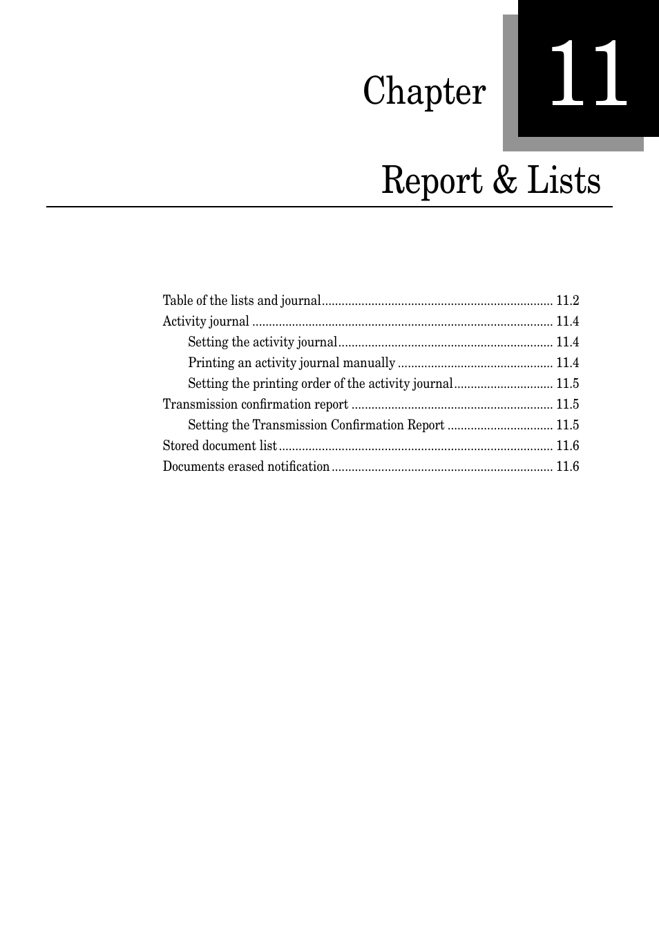 Chapter report & lists | Muratec PLAIN-PAPER DIGITAL FAX/COPIER/PRINTER/SCANNER MFX-1330 User Manual | Page 153 / 189