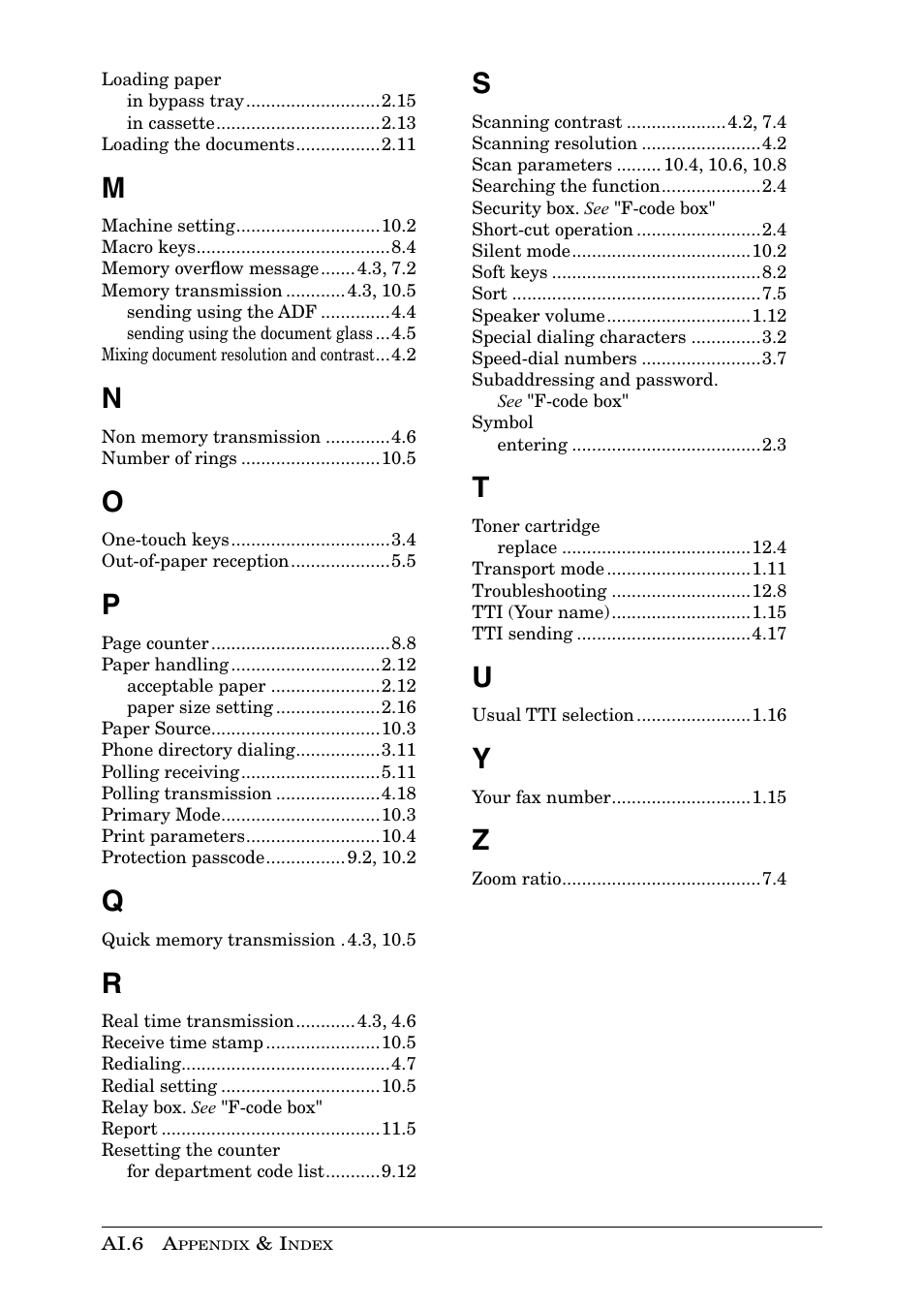 Muratec PLAIN-PAPER DIGITAL FAX/COPIER/PRINTER/SCANNER MFX-1330 User Manual | Page 188 / 189