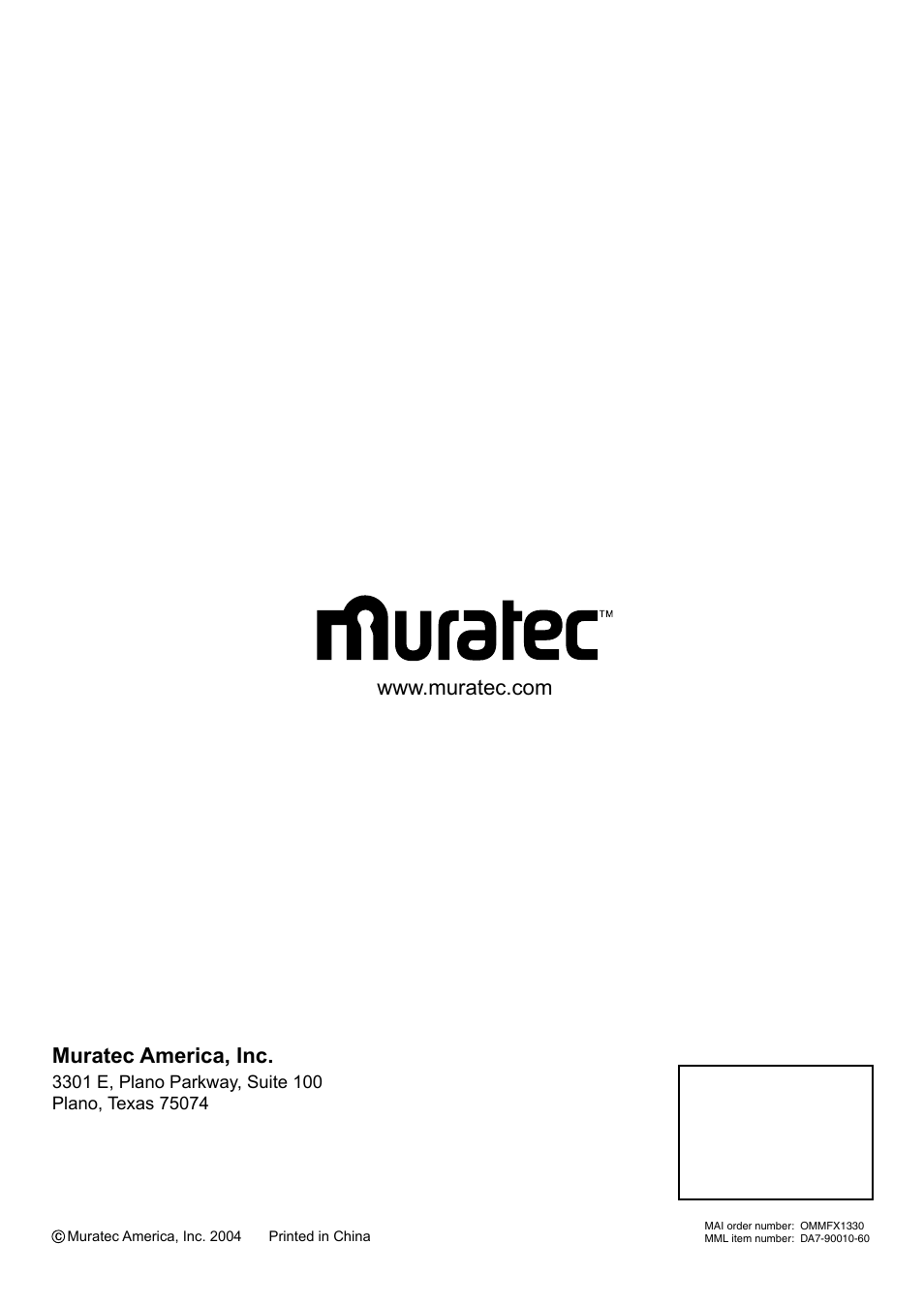 Muratec PLAIN-PAPER DIGITAL FAX/COPIER/PRINTER/SCANNER MFX-1330 User Manual | Page 189 / 189