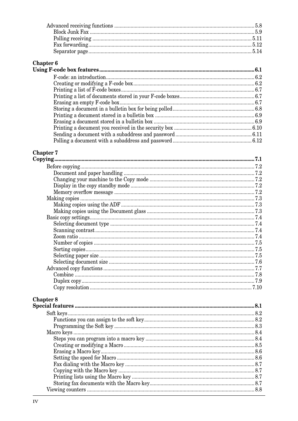 Muratec PLAIN-PAPER DIGITAL FAX/COPIER/PRINTER/SCANNER MFX-1330 User Manual | Page 6 / 189
