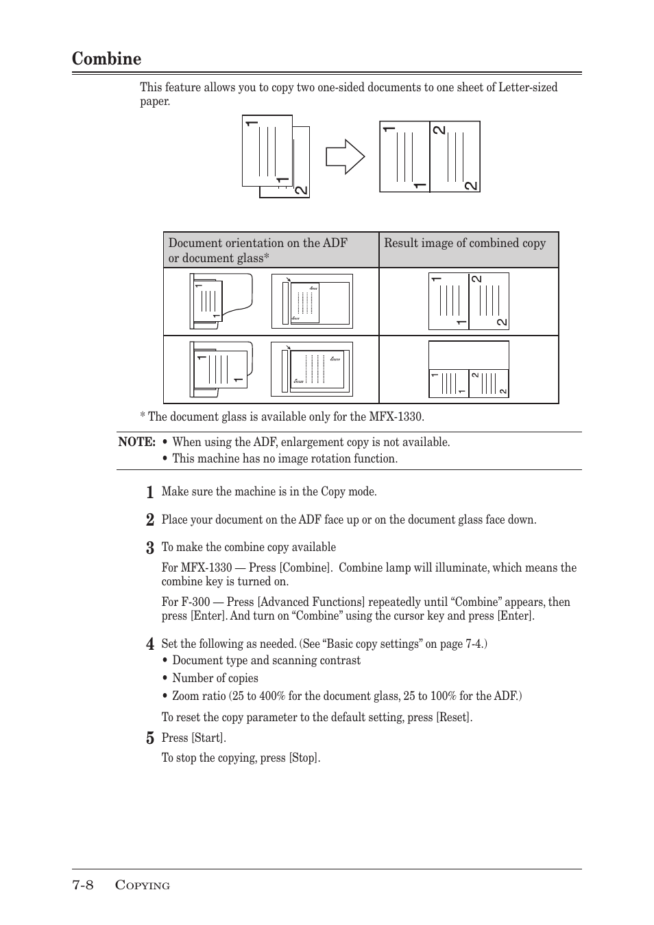 Combine | Muratec F-300 User Manual | Page 120 / 191