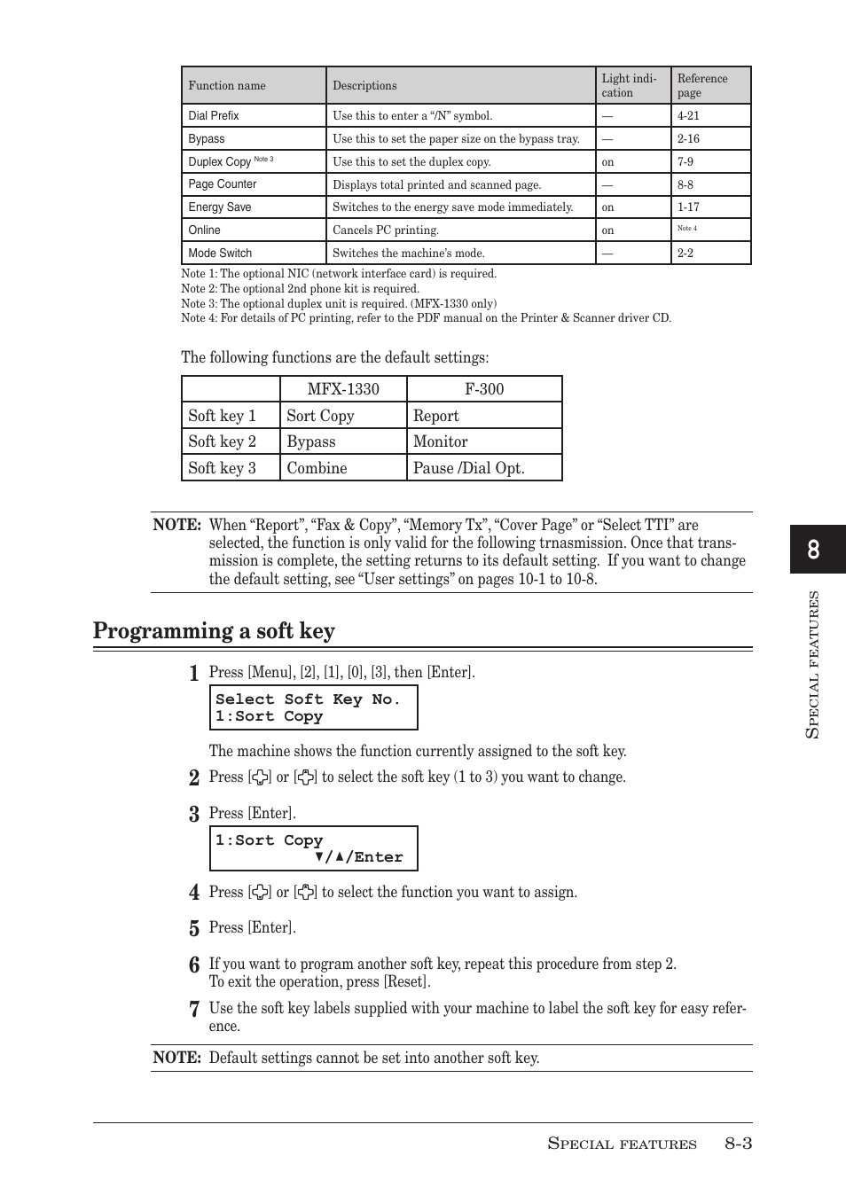 Programming a soft key 1 | Muratec F-300 User Manual | Page 127 / 191