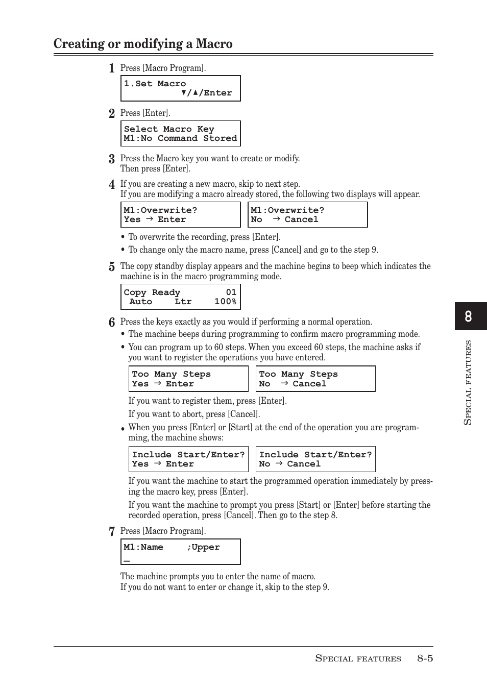 Creating or modifying a macro 1 | Muratec F-300 User Manual | Page 129 / 191