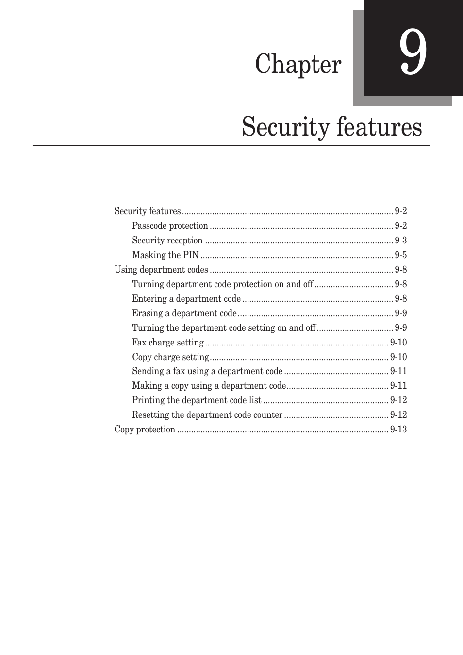 Chapter security features | Muratec F-300 User Manual | Page 133 / 191