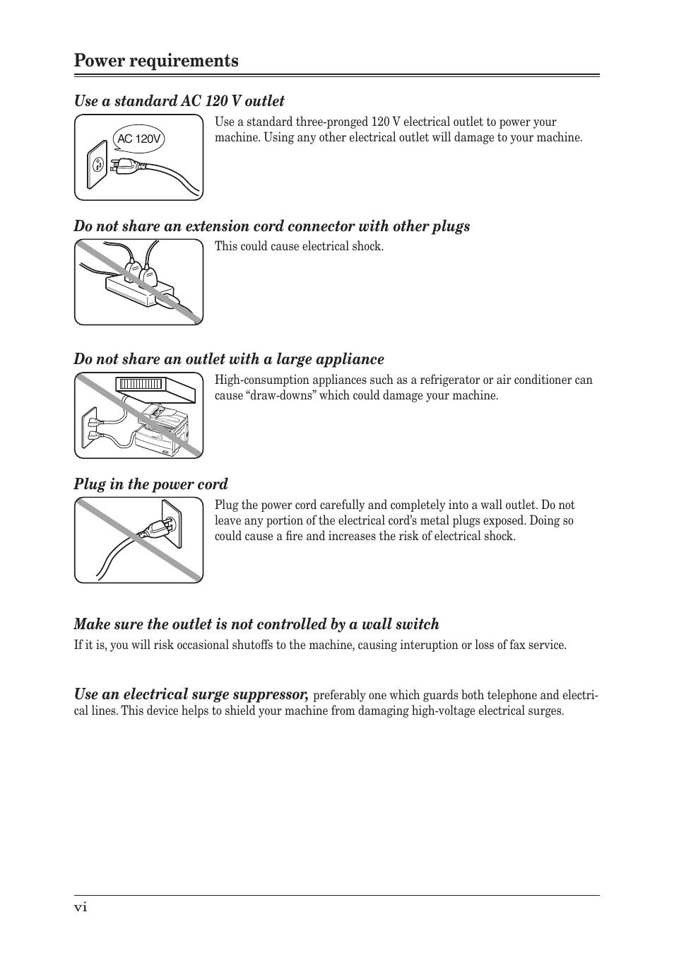 Power requirements | Muratec F-300 User Manual | Page 14 / 191