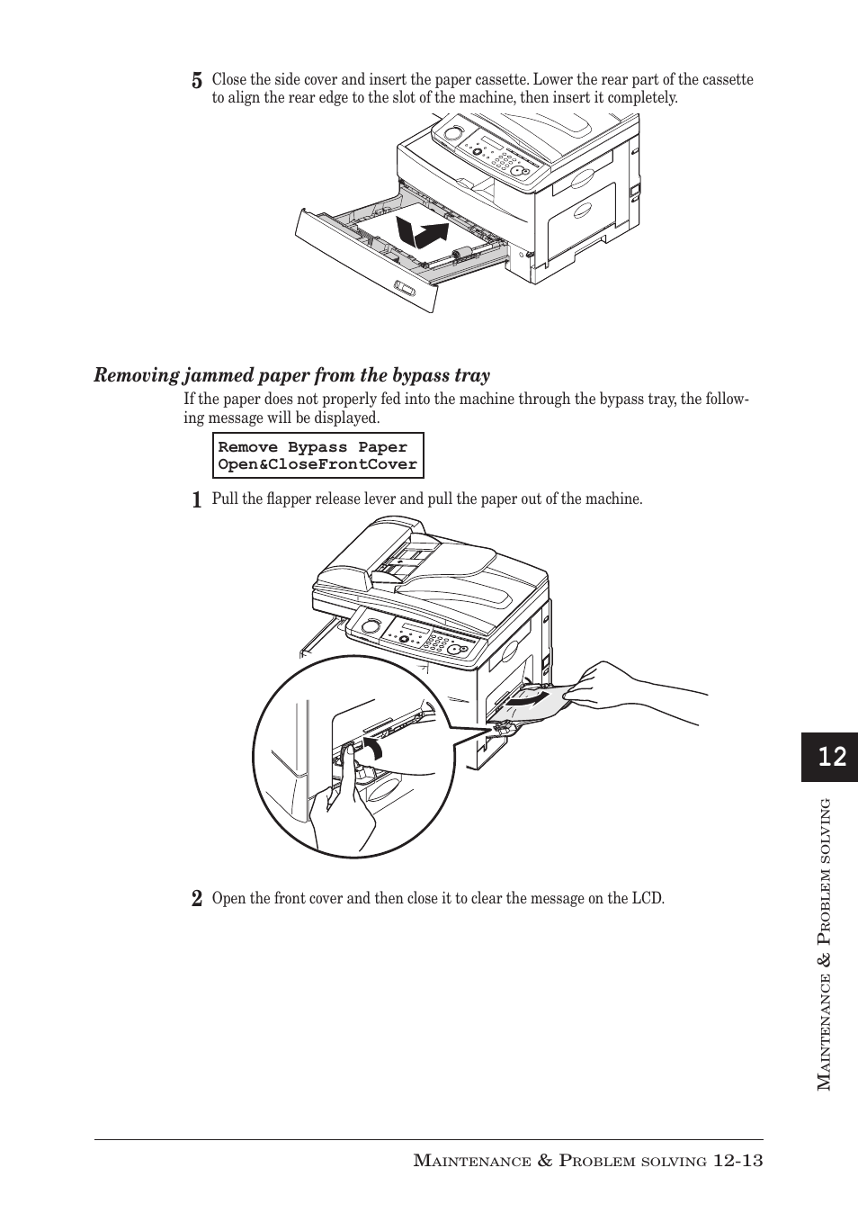 Removing jammed paper from the bypass tray | Muratec F-300 User Manual | Page 173 / 191