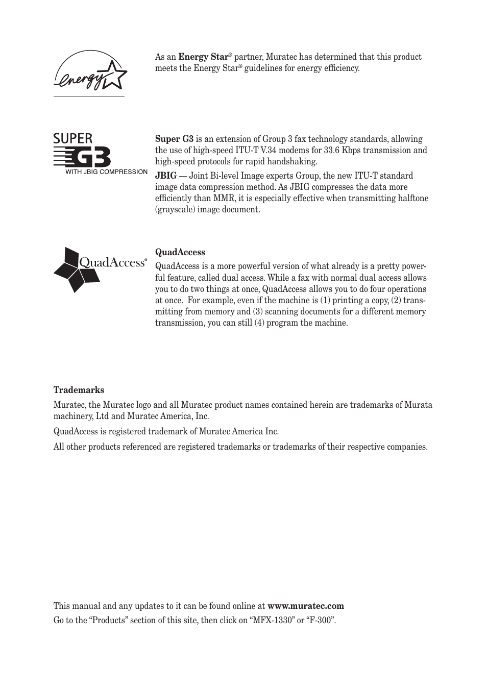 Muratec F-300 User Manual | Page 2 / 191