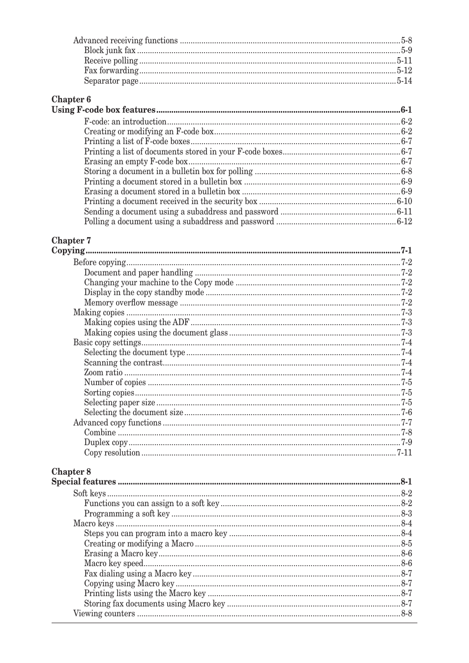 Muratec F-300 User Manual | Page 6 / 191