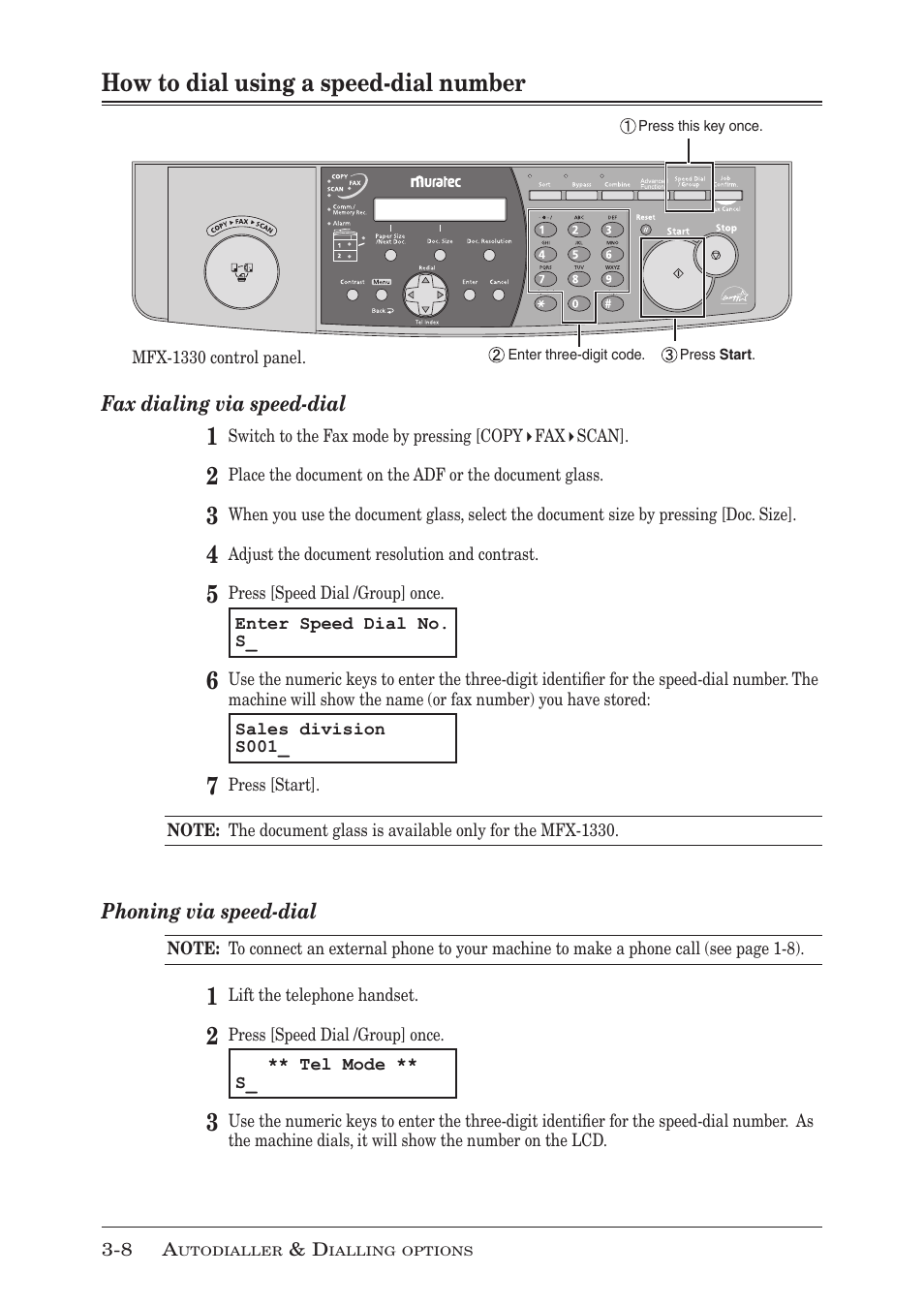 How to dial using a speed-dial number | Muratec F-300 User Manual | Page 60 / 191