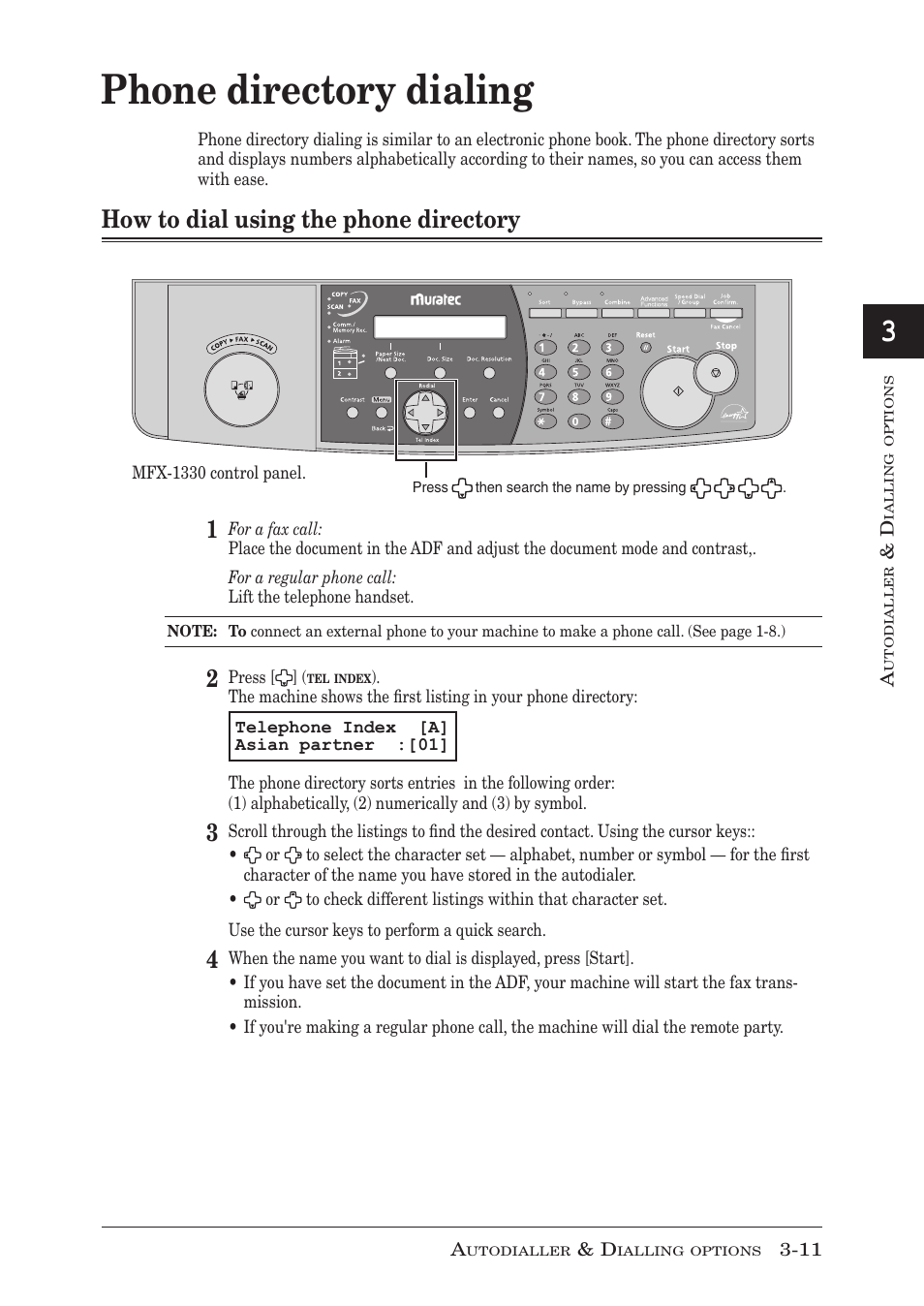 Phone directory dialing, How to dial using the phone directory | Muratec F-300 User Manual | Page 63 / 191