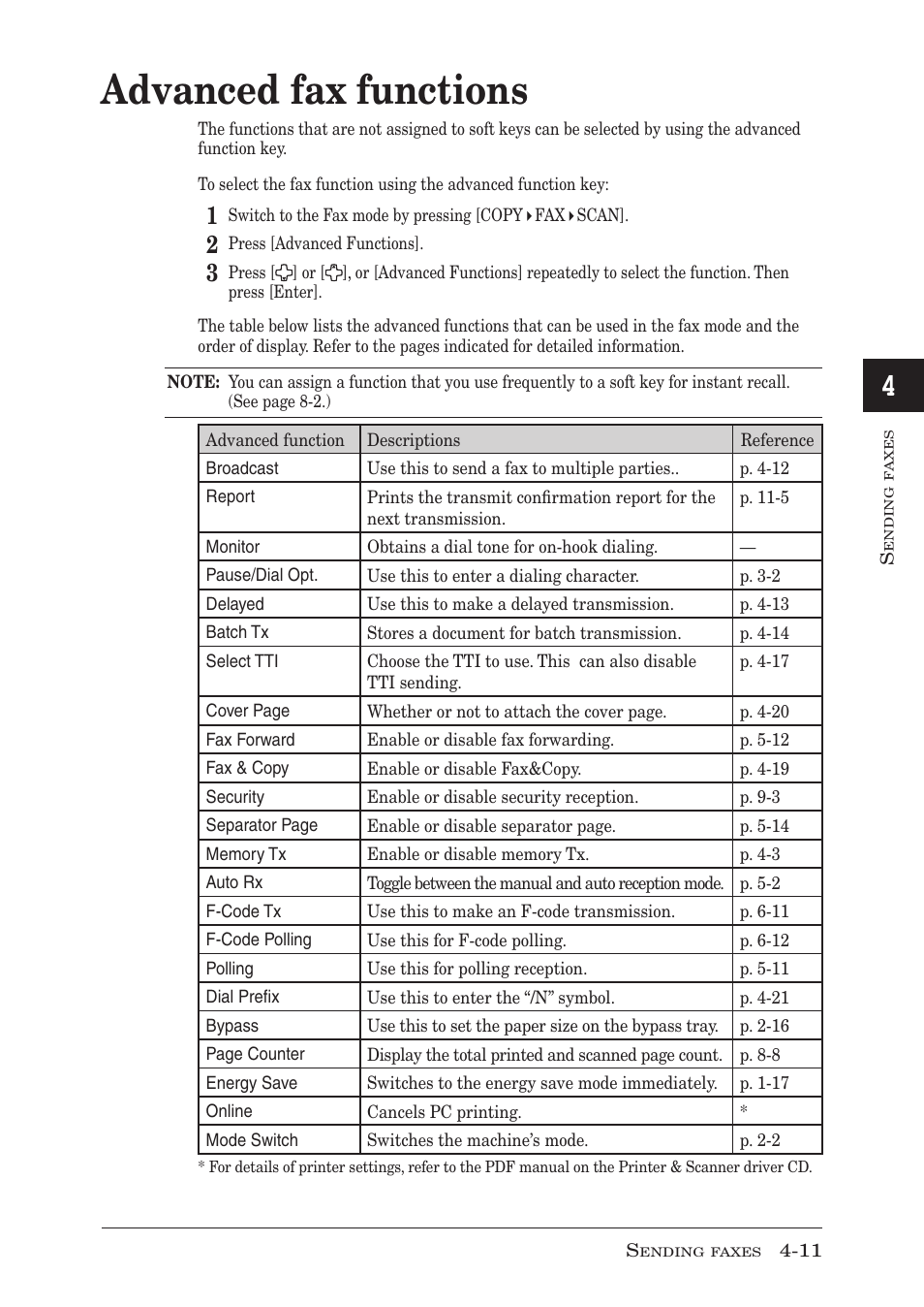 Advanced fax functions | Muratec F-300 User Manual | Page 75 / 191