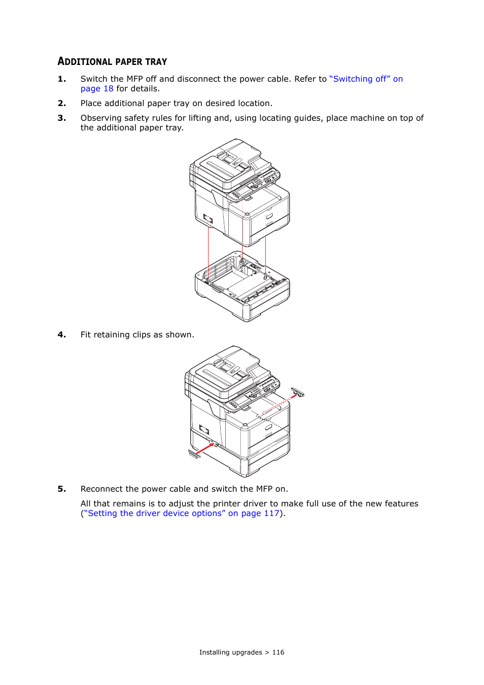 Additional paper tray | Muratec MFX-C2700 User Manual | Page 116 / 166