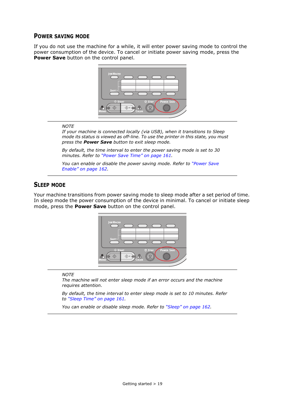 Power saving mode, Sleep mode | Muratec MFX-C2700 User Manual | Page 19 / 166