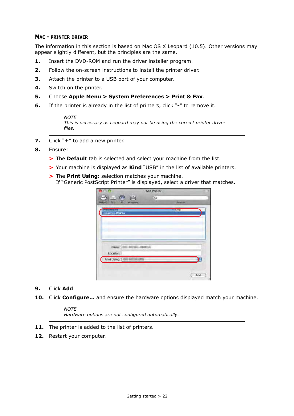 Mac - printer driver | Muratec MFX-C2700 User Manual | Page 22 / 166