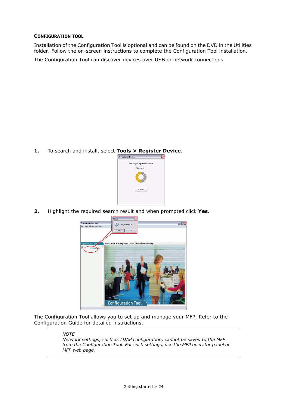 Configuration tool | Muratec MFX-C2700 User Manual | Page 24 / 166