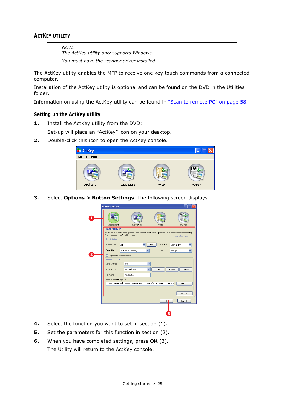 Actkey utility | Muratec MFX-C2700 User Manual | Page 25 / 166
