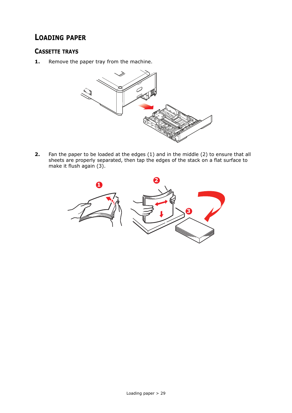 Loading paper, Cassette trays | Muratec MFX-C2700 User Manual | Page 29 / 166