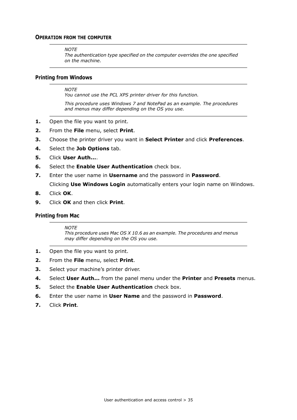 Operation from the computer | Muratec MFX-C2700 User Manual | Page 35 / 166