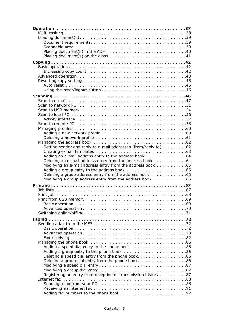 Muratec MFX-C2700 User Manual | Page 5 / 166