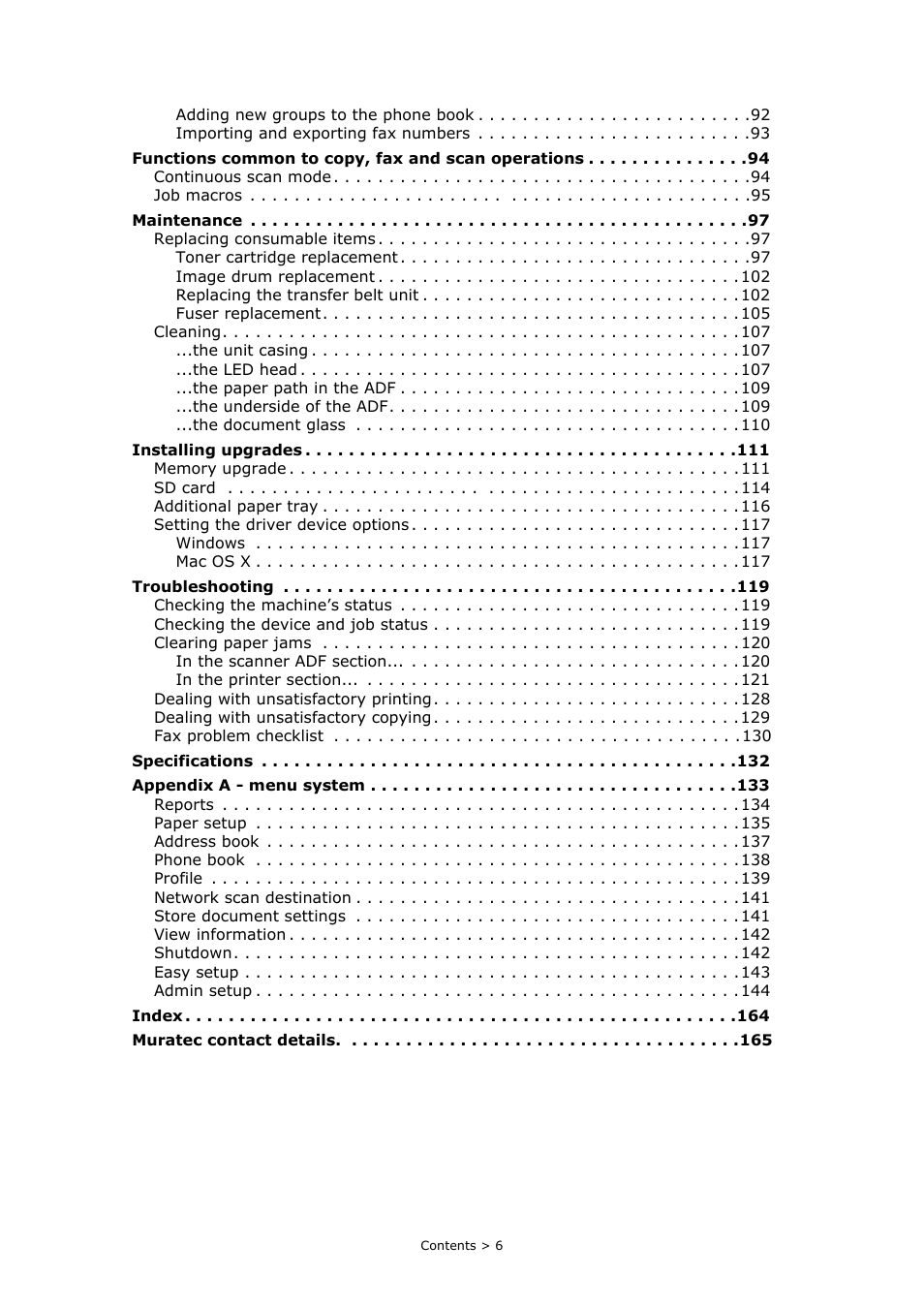 Muratec MFX-C2700 User Manual | Page 6 / 166