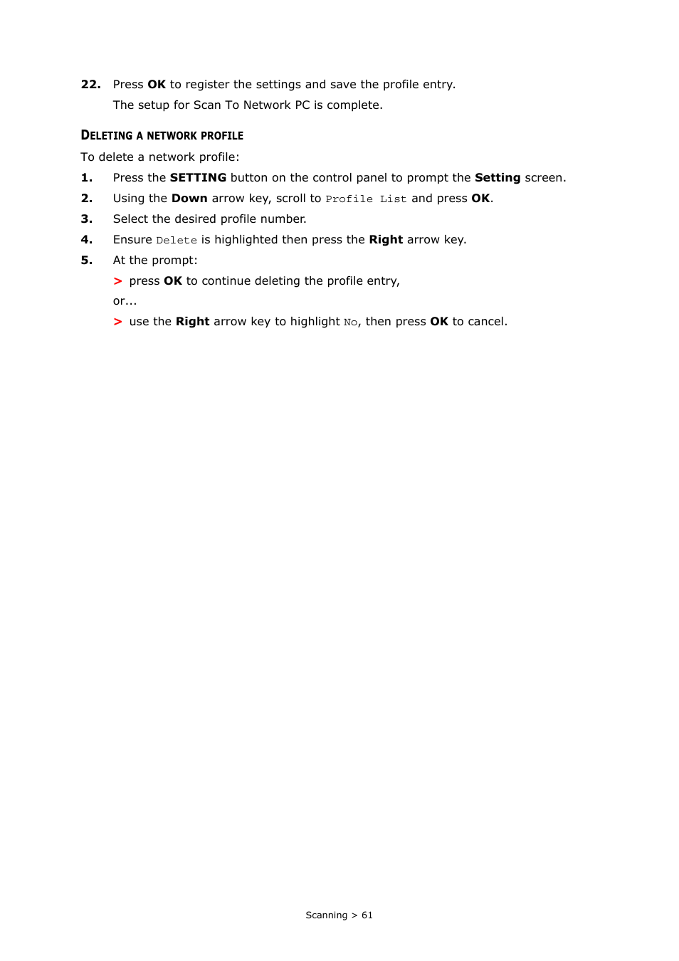 Deleting a network profile | Muratec MFX-C2700 User Manual | Page 61 / 166