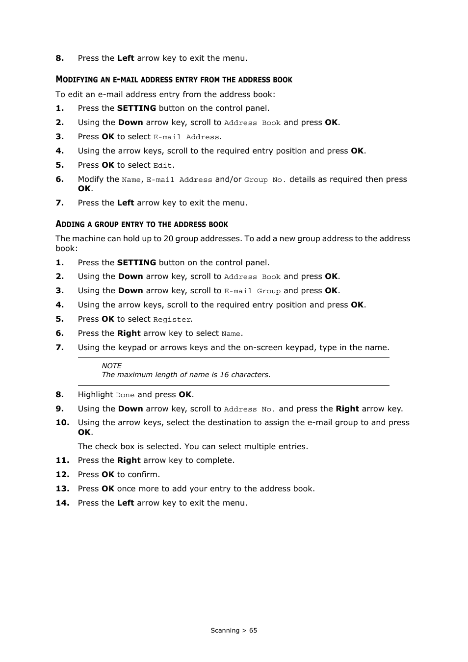 Adding a group entry to the address book | Muratec MFX-C2700 User Manual | Page 65 / 166