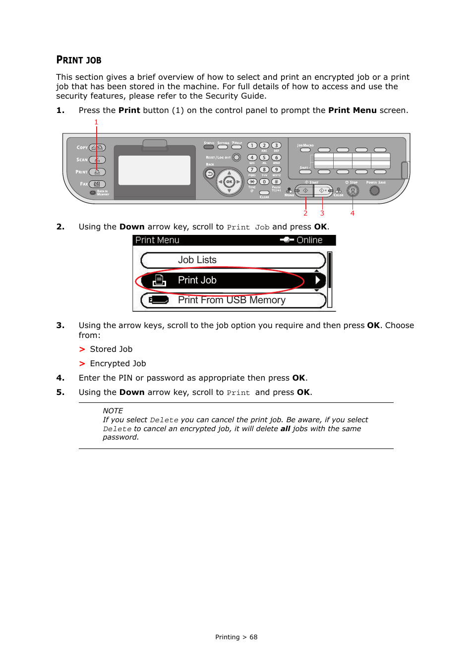 Print job | Muratec MFX-C2700 User Manual | Page 68 / 166