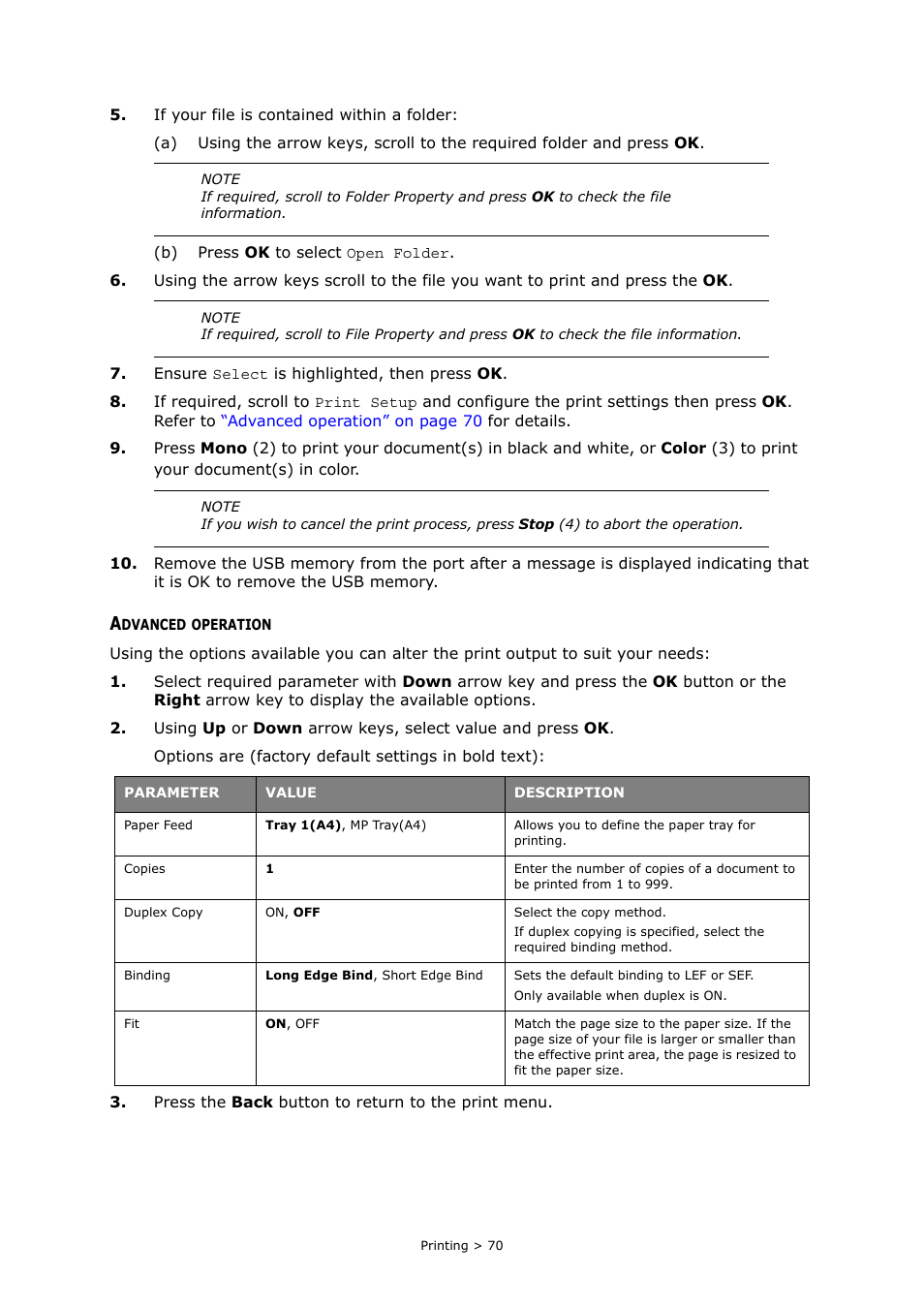 Advanced operation | Muratec MFX-C2700 User Manual | Page 70 / 166