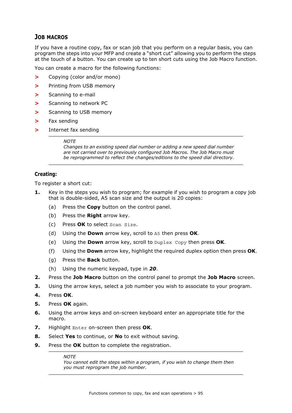 Job macros, Fer to | Muratec MFX-C2700 User Manual | Page 95 / 166