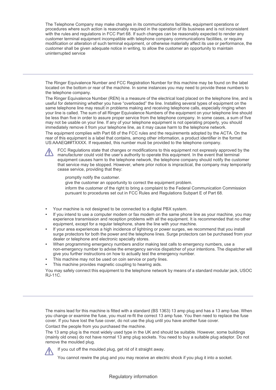 Ringer equivalence number, Replacing the fitted plug (for uk only), You should also know that | Important | Muratec F-116 User Manual | Page 13 / 81
