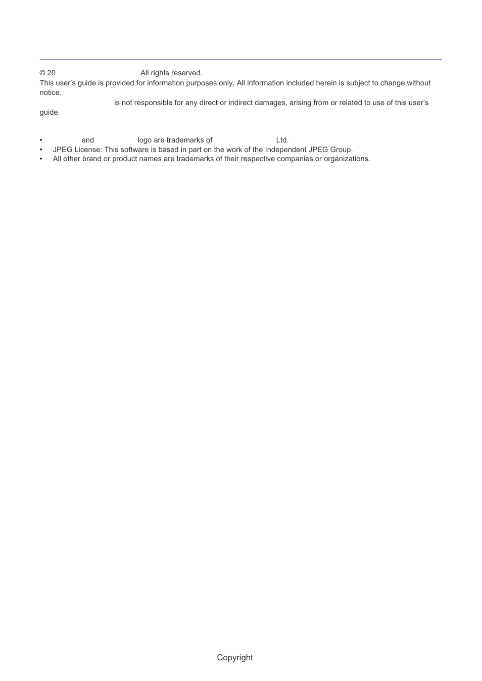 Copyright | Muratec F-116 User Manual | Page 2 / 81