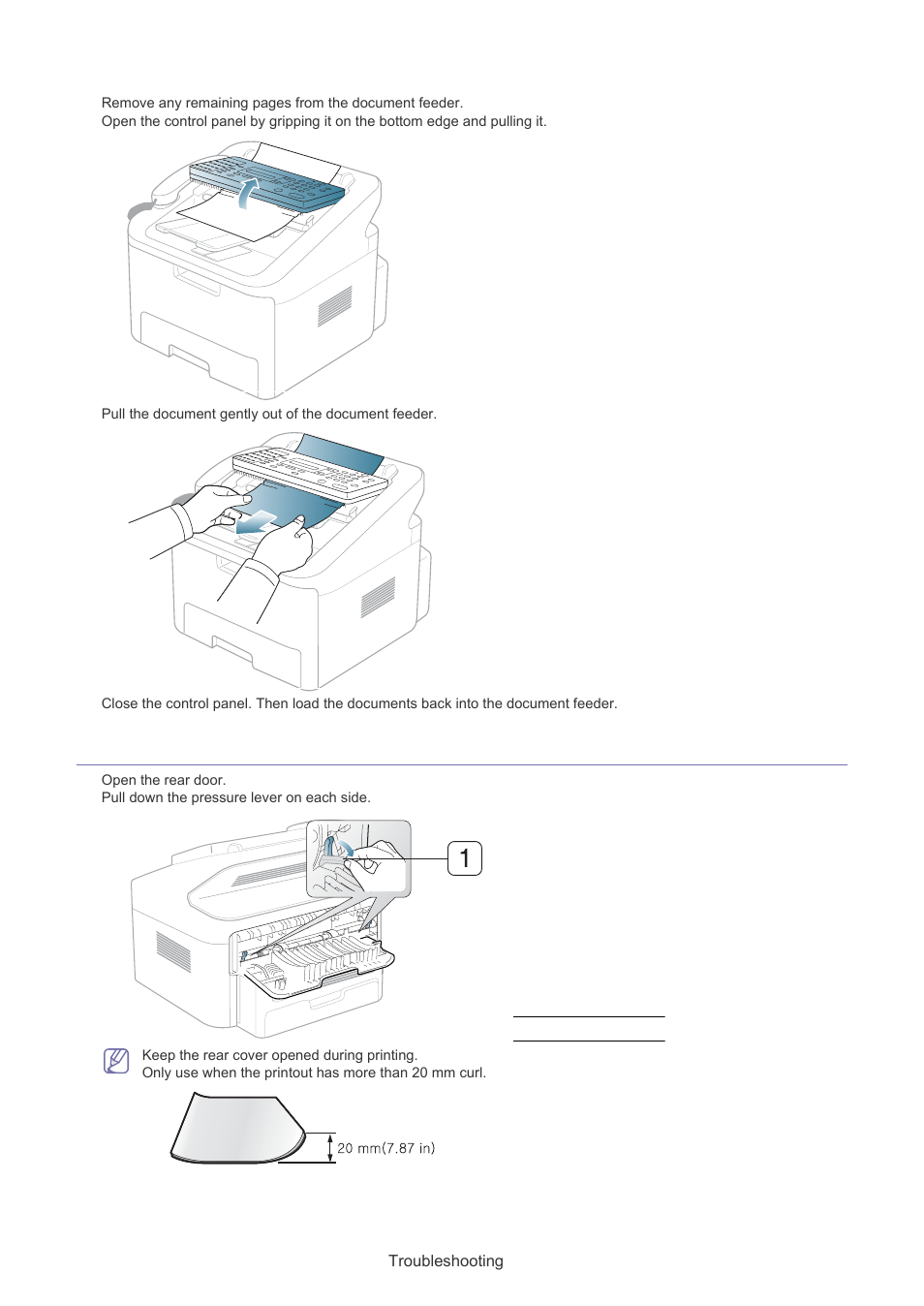 Tips for avoiding paper curls, Exit misfeed | Muratec F-116 User Manual | Page 56 / 81