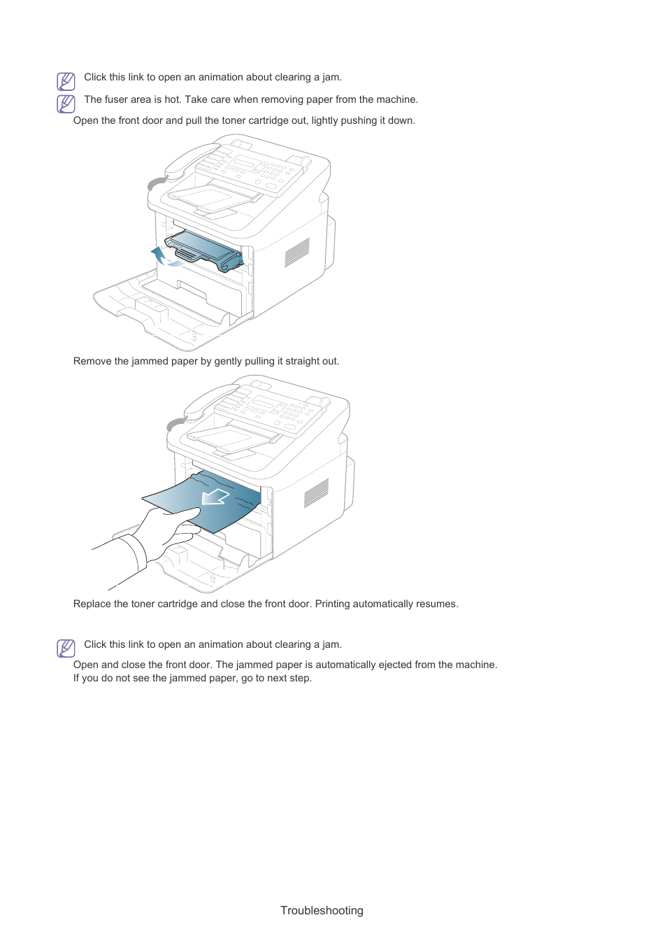 Inside the machine, In exit area | Muratec F-116 User Manual | Page 58 / 81