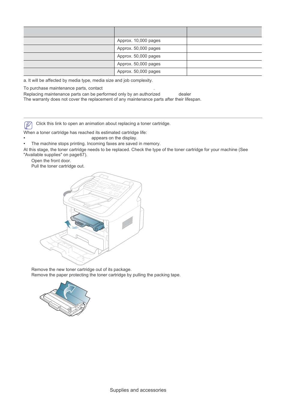 Replacing the toner cartridge | Muratec F-116 User Manual | Page 69 / 81