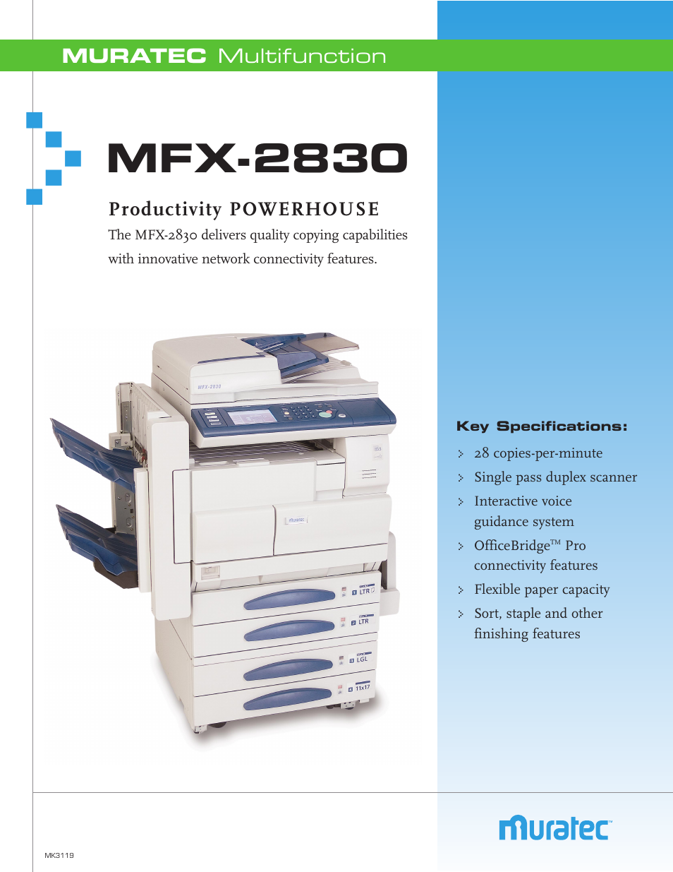 Muratec MK3119 User Manual | 2 pages
