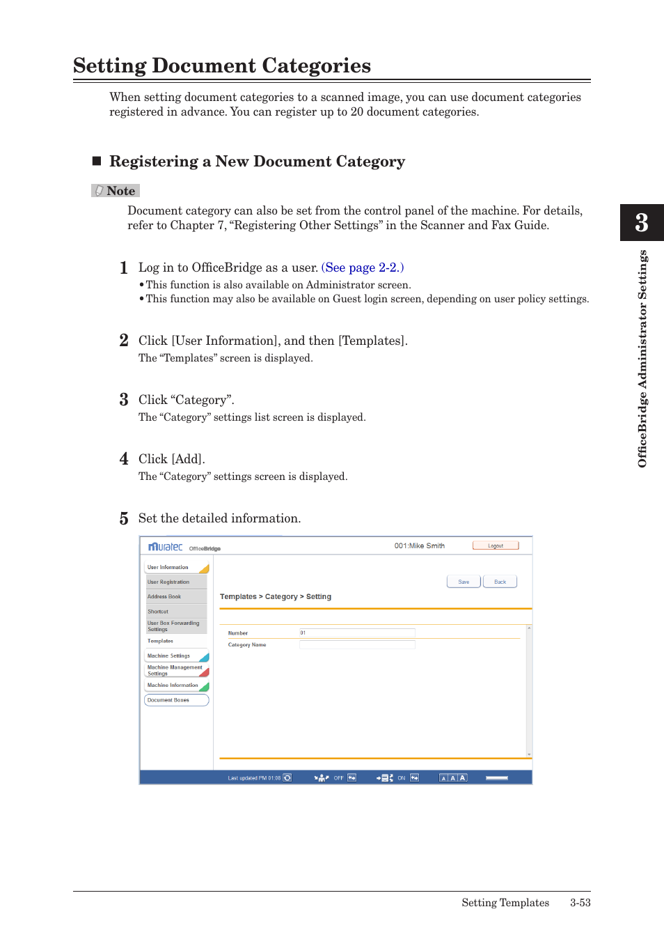 Setting document categories, Setting document categories -53 | Muratec MFX-2590 User Manual | Page 136 / 279
