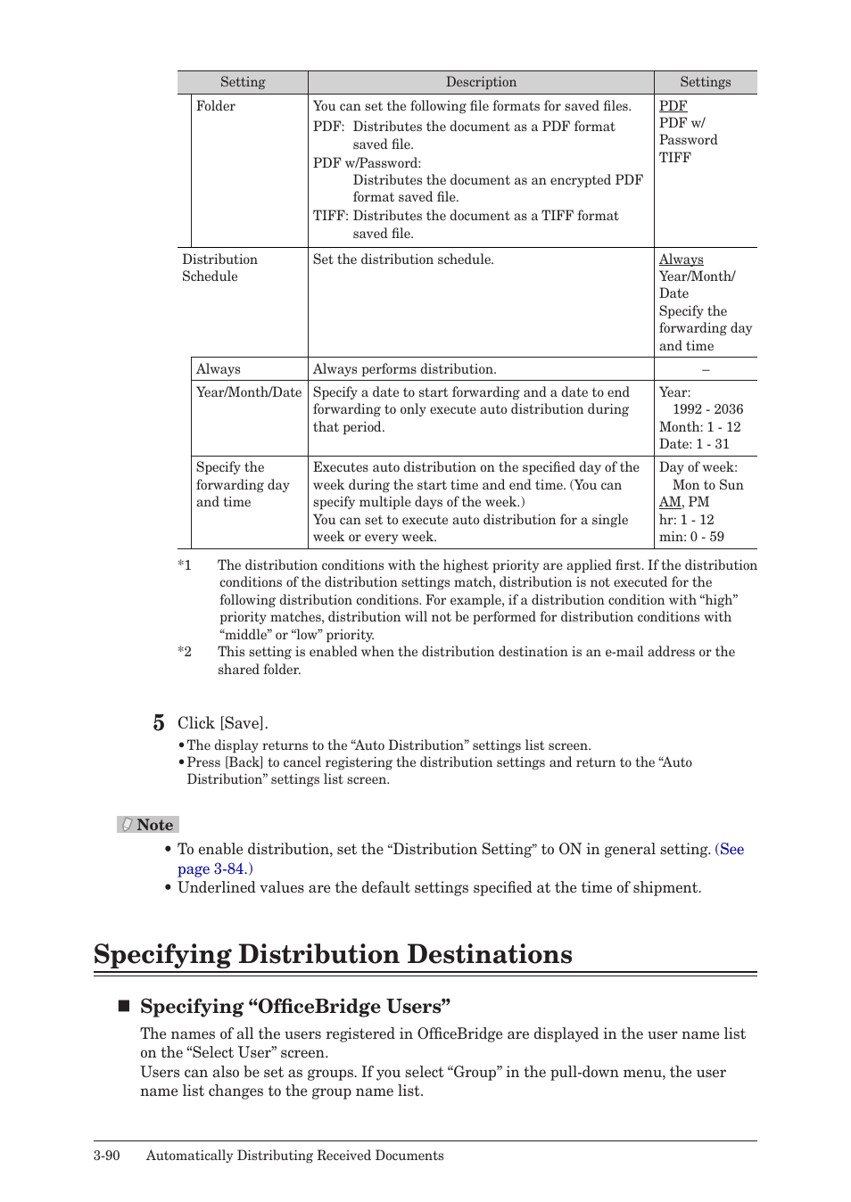 Specifying distribution destinations, Specifying distribution destinations -90, Specifying “officebridge users | Muratec MFX-2590 User Manual | Page 173 / 279