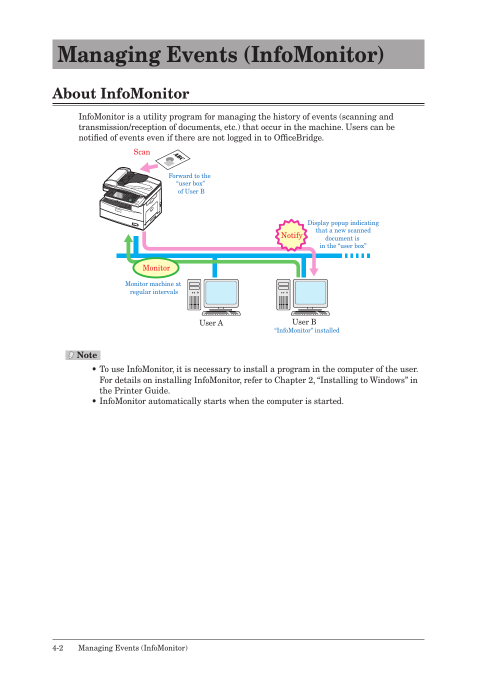 Managing events (infomonitor), About infomonitor, Managing events (infomonitor) -2 | About infomonitor -2 | Muratec MFX-2590 User Manual | Page 233 / 279