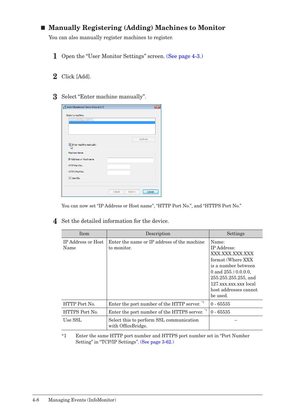 Manually registering (adding) machines to monitor | Muratec MFX-2590 User Manual | Page 239 / 279
