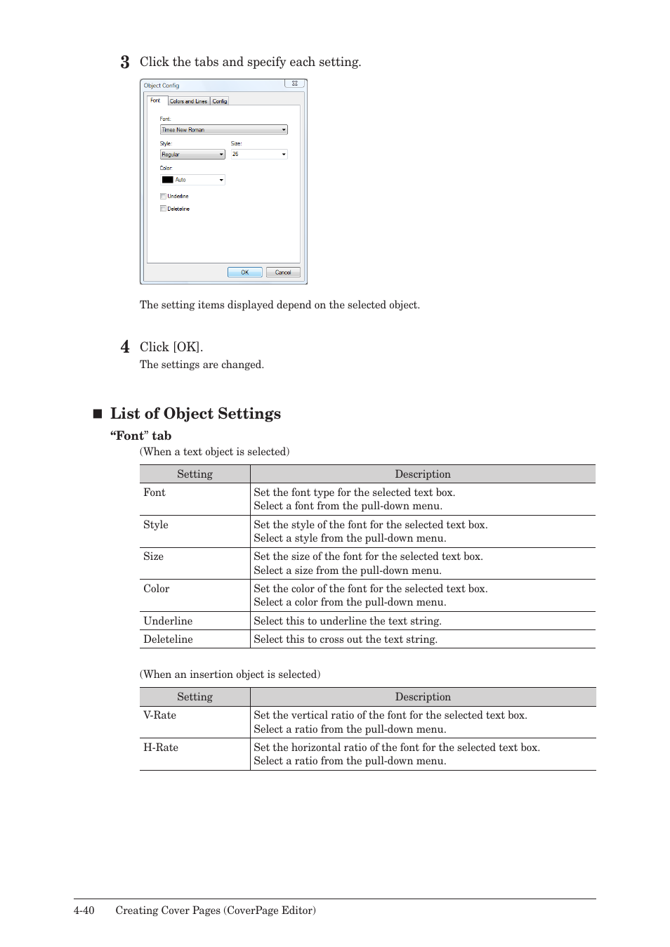 List of object settings | Muratec MFX-2590 User Manual | Page 271 / 279