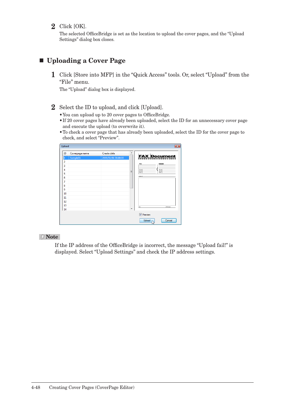 Uploading a cover page | Muratec MFX-2590 User Manual | Page 279 / 279