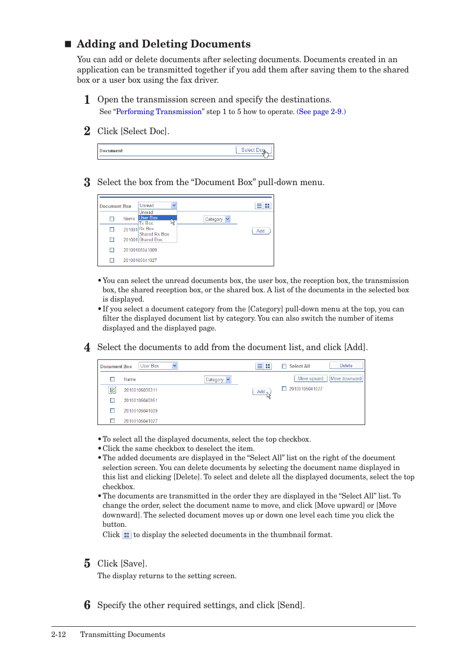 Adding and deleting documents | Muratec MFX-2590 User Manual | Page 39 / 279